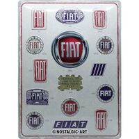 Nostalgic-Art Large Sign Fiat Logo Evolution