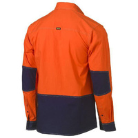 Flx & Move Two Tone Hi Vis Utility Shirt Orange/Navy Size XS