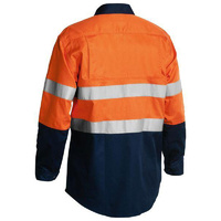 Taped Hi Vis Cool Lightweight Shirt (5X Embroidery Pack) Orange/Navy Size S