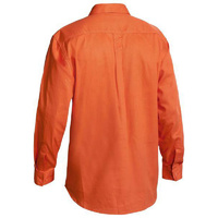 Closed Front Cotton Drill Shirt Orange Size S