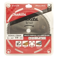 Makita Multi Purpose TCT Saw Blade 305mm x 30 x 80T - Mitre Saw D-63579