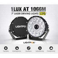 LIGHTFOX 7" Laser/LED Driving Lights Osram LED Black Round Offroad Truck SUV 4x4