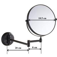 5x magnifying mirror wall mount - black