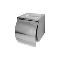 Stainless steel single toilet roll holder with shelf