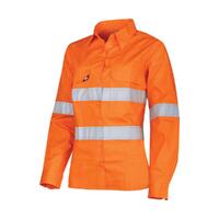 TRu Workwear Womens Ripstop Vented L/S Hi-Vis Shirt With Reflective Tape DSW1169T1-ORA-10