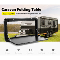 MOBI Caravan Picnic Table 800 x 450mm Camping Folding Outdoor Motorhome RV Black