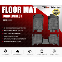 KIWI MASTER 3D TPE Car Floor Mats Liner Fit Ford Everest 2015-2022