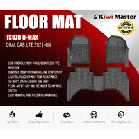 Kiwi Master 3D TPE Car Floor Mats Liner Fit Isuzu D-MAX DMAX Dual Cab UTE 2021+
