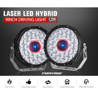 FIERYRED 9inch Laser Driving Lights Round Spot Lights Offroad Replace HID