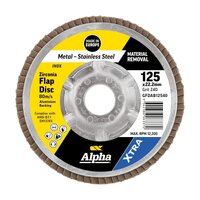 Alpha 125mm Z40 Grit Zirconia Aluminium Back XTRA Flap Disc Bulk GFDAB12540