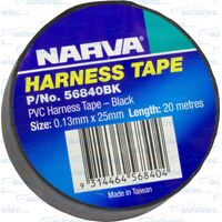 Narva Black Electrical Harness Tape Wiring Pvc 12V 24V Volt 20M Roll 56840Bk