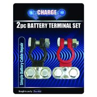Charge Battery Terminal 2Pc Red Black Saddle Type Lead