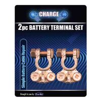 Charge Battery Terminal 2Pc Brass Saddle Type Small