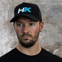 Hardkorr Trucker Hat Snapback, Blue/White Emblem