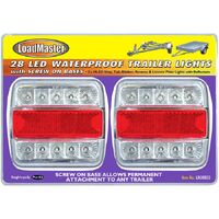 Loadmaster 2Pc Trailer Lights 28Led Waterproof With Screw On Bases