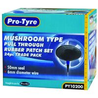 Protyre Mushroom Type Pull Through Rubber Patches Set- 24Pc