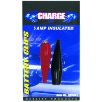 Charge Battery Clip 2Pc 5Amp Insulated
