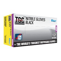 TGC Black Disposable Nitrile Gloves size M Pack of 100