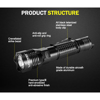 LIGHTFOX LED Tactical Flashlight Torch L2 Chip USB Rechargeable Battery