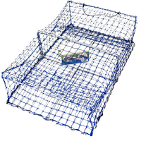10 x Wilson Heavy Duty Rectangular Crab Traps - Bulk 2 Entry Blue Mesh Crab Pots