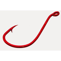 100 x Jarvis Walker Size 1/0 Suicide Hooks - Red Chemically Sharpened 100 Pce Value Pack