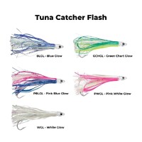 4 Inch Williamson Tuna Catcher Flash Rigged Trolling Lure - Glow Blue