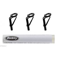 2 x Berkley Fishing Rod Tip Repair Kit-3 Black Replacement Tips+Quick-Dry Cement