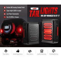 MOBI Pair LED Tail Lights for Jeep Wrangler JK 07-17