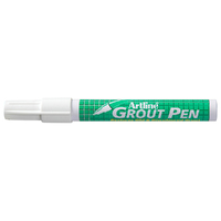 12PK Artline Waterproof Grout Pen Marker 2/4mm Chisel Nib - White