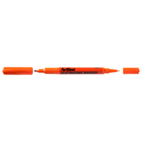 12PK Artline Electricians Permanent Marker 1/4mm Dual Nib - Orange