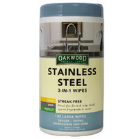 200pc Oakwood Large Stainless Steel Wipes 3 in 1