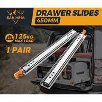 SAN HIMA 125kg Locking Drawer Slides / Runners 450mm 4wd Trailer Fridge Draw