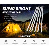 LIGHTFOX 6PCS 12V LED Strip Light Bar Waterproof Amber White Lights Camping Boat