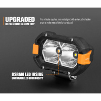 LIGHTFOX Pair 4inch Osram LED Work Light Cube Pods Fog Driving Lamp Reverse 4x4