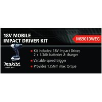 Mt Makita 18V Mobile Impact Driver M6901Dweg