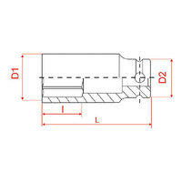 M7 Impact Deep Socket 1/4" Drive 6 Point 11mm M7-MA231M11