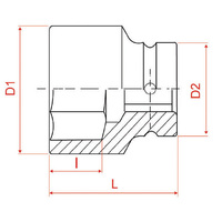 M7 Impact Socket 1/2" Drive 6 Point 9mm M7-MA411M09