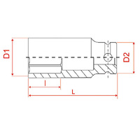 M7 Impact Deep Socket 3/4" Drive 6 Point 2" M7-MA631S64