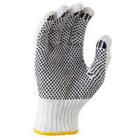 Maxisafe Bleached Knitted Poly Cotton Polka Dot Glove Mens 12x Pack