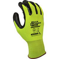 Black Knight Gripmaster Hi-Vis Yellow Synthetic Glove Nitrile Coated Medium 12x Pack