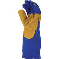 Blue & Gold Welders Gauntlet Reinforced & Cross-Stitched 12x Pack