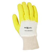 Economy Yellow Latex Glass Gripper Glove 12x Pack
