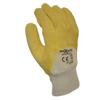 Premium Yellow Latex Coated Glass Gripper Glove 12x Pack