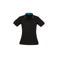 Ladies Jet Polo Black/Cyan 8