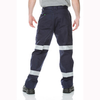 WORKIT Lightweight Cotton Drill Biomotion Taped Cargo Pants Navy 107ST