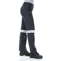 WORKIT Fire Resistant RIPSTOP  Womens FR Inherent 215gsm Taped Work Pants Navy 12