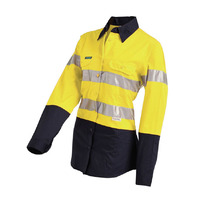 WORKIT Hi-Vis Womens 2 Tone Lightweight Taped Shirt Orange 10