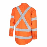 WORKIT Hi-Vis Lightweight NSW Rail X-Back Breathable Biomotion Taped Shirt Orange XXS