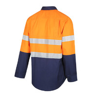 WORKIT Hi-Vis 2 Tone Lightweight Ripstop Breathable Taped Shirt Orange/Navy 2XL