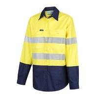 WORKIT Hi-Vis Womens 2 Tone Lightweight Ripstop Breathable Taped Shirt Orange 10